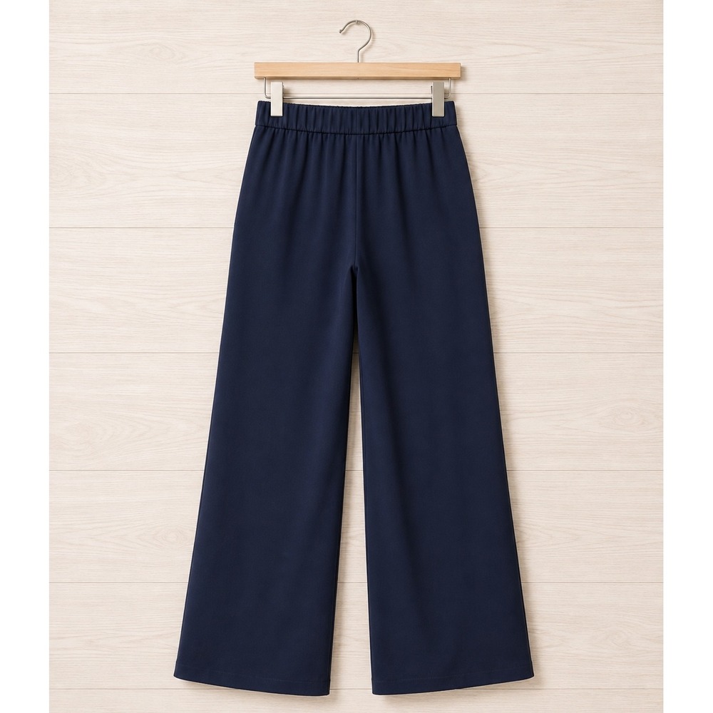 Halara Flex High Waisted Tie Side Wide Leg Work Pants Navy Medium NWT - Picture 3 of 5